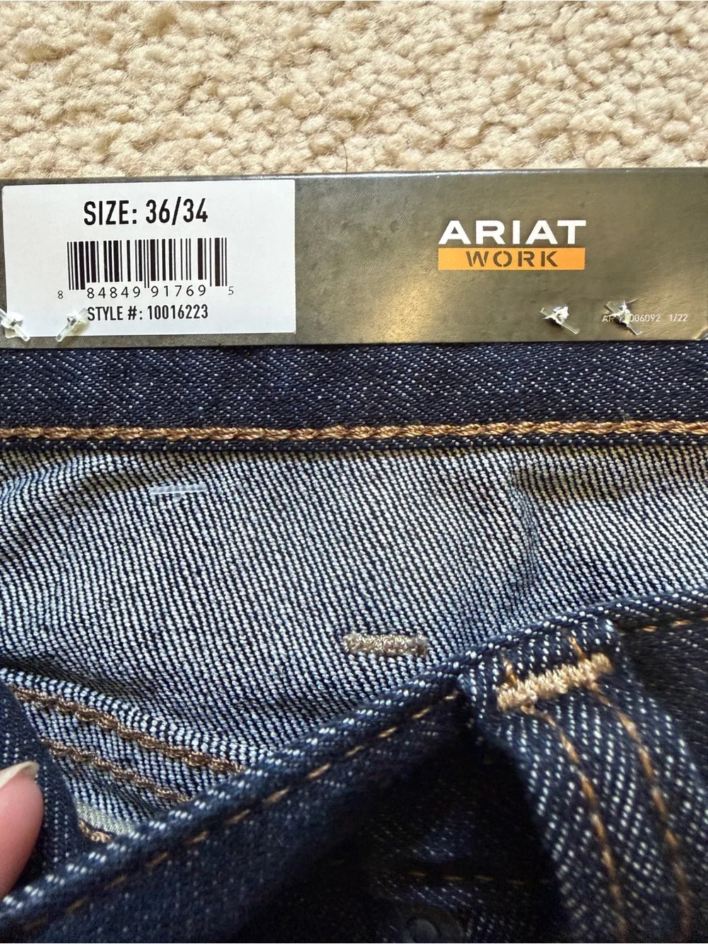 Ariat Jeans Mens 36x 34 Blue M5 Rebar Straight Denim Pants 2x More Durable NWT